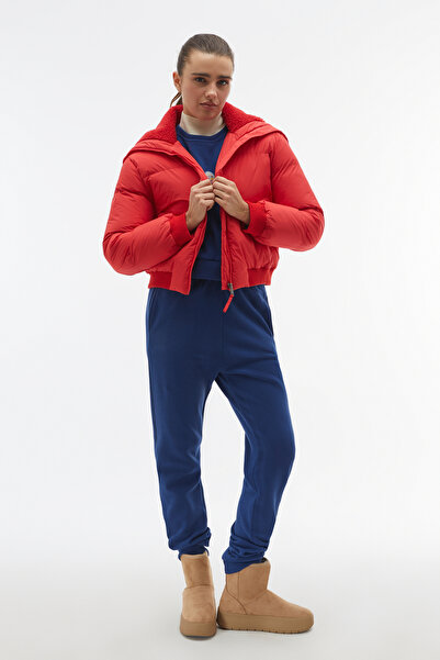 Mudo Crop Inflatable Coat with Fur Collar