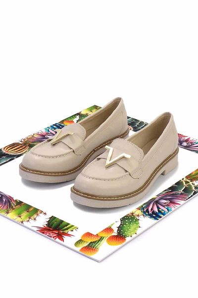 Bambi Μπεζ Γυναικεία Παπούτσια Loafer01257067609