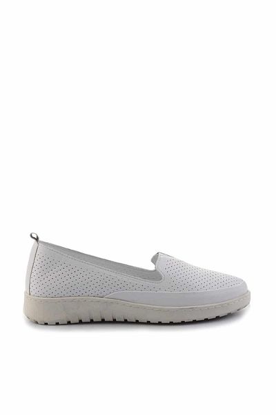 Bambi Weiße Damen-Ballerinas aus echtem Leder K 01331055603