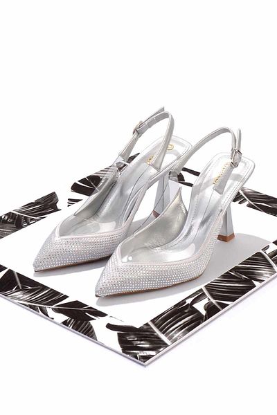 Bambi Przezroczyste Lame Stone Damskie Klasyczne Buty Na Obcasie K01231666623