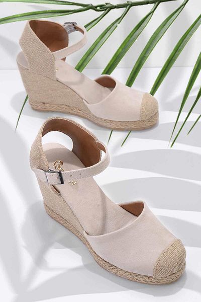 Bambi Nerzfarbene Keilabsatzschuhe aus natürlichem Wildleder für Damen01874055565