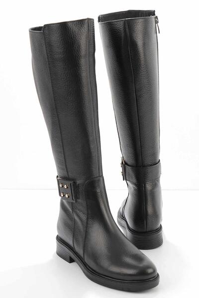 Bambi Black Genuine Leather Women's Boots K03531269003