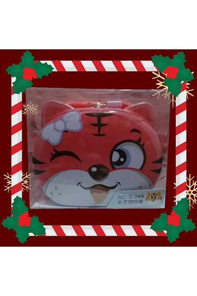 Enjoy Metal Piggy Bank Cute Cat Figure Pink Piggy Bank Locking Piggy Bank