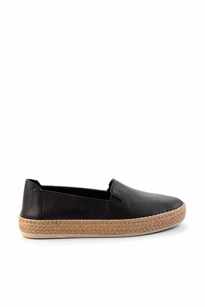 Bambi Schwarze Damen-Espadrille aus echtem Leder K 01281020003