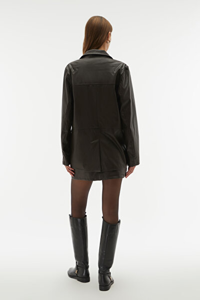 Mudo Leather Look Blazer Jacket