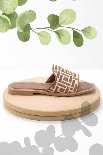 Bambi Papuci de damă Beige Tan Straw K 04826052528