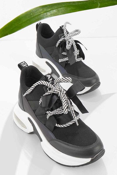 Bambi Black Stretch Women's Sneaker K01932420717