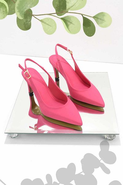 Bambi Klassische Damenschuhe mit Absatz aus mattem Fuchsia-Satin K 01188132638