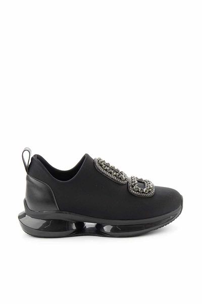 Bambi Schwarzer Stretch-Damen-Sneaker K 01313000817