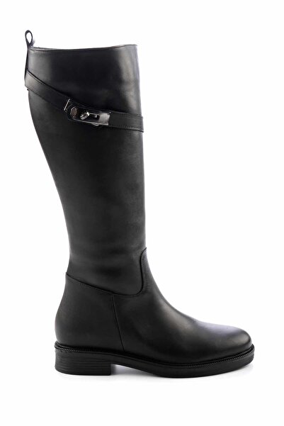 Bambi Black Genuine Leather Women's Boots K03531260003