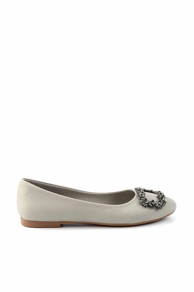 Bambi Matte wassergrüne Satin-Ballerinas für Damen 01641121338