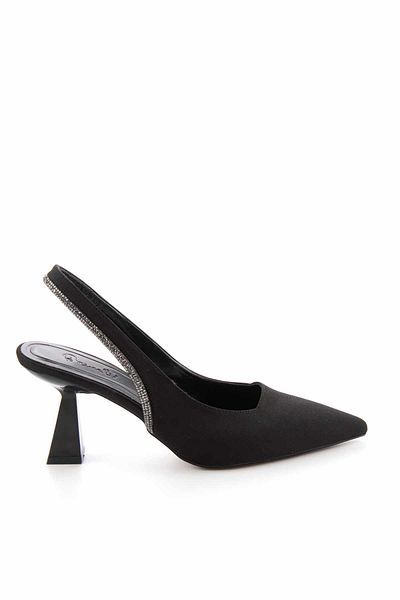 Bambi Damen-Abendschuhe aus mattschwarzem Satin K 01231333338