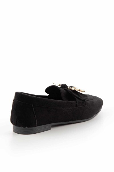 Bambi Siyah Süet Kadın Babet K01503741202