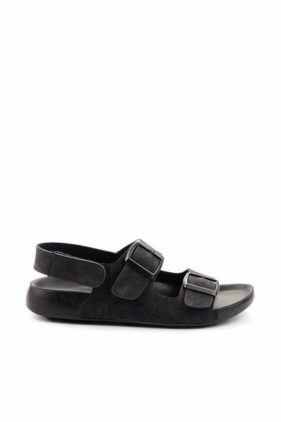Bambi Schwarzes Nubukleder Damen Sandalen K 05819400101