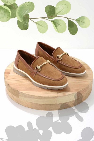 Bambi Taba Wildleder Damen Loafer Schuhe K 01225090202