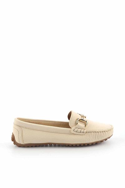 Bambi Beige Damen-Loafer-Schuhe aus echtem Leder K 01257020303
