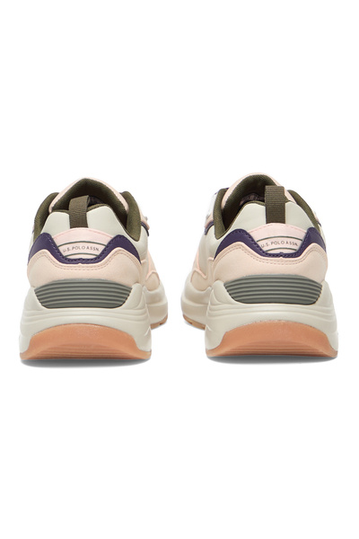 U.S. Polo Assn. Adidași bej pentru femei - stil elegant cu șireturi, pantofi casual de zi cu zi pentru ținute versatile