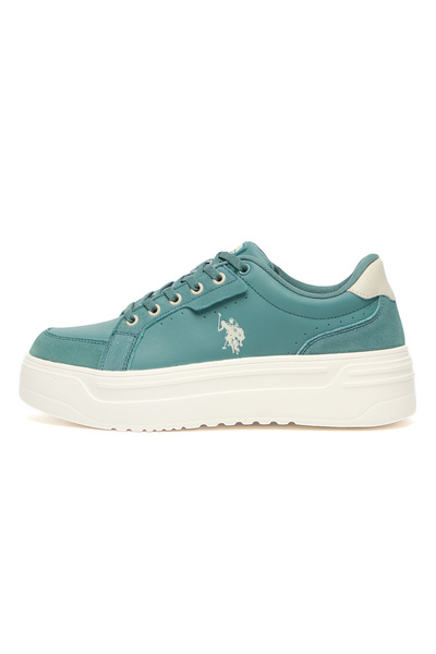 U.S. Polo Assn. Women's Mint Platform Sneakers - Low-Top Casual Lace-Up Design with Comfort Cushioned Sole