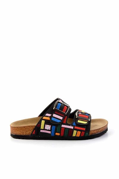 Bambi Black Nubuck Women's Slippers K 04819300601