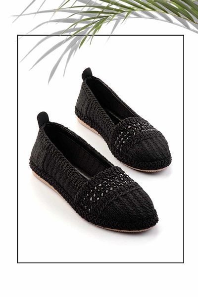 Bambi Schwarz gestrickte Damen-Espadrille K 01823015416