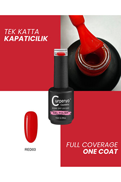 Curperyo 15 ml Kalıcı Oje Red03