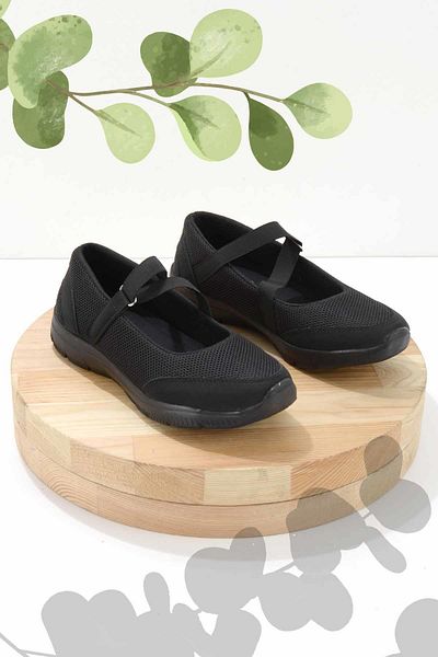 Bambi Schwarze Mesh-Damen-Freizeitschuhe K 01311004822