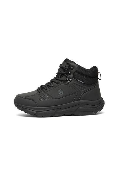 U.S. Polo Assn. Women's Black High-Top Waterproof Sneakers with Lace-Up Design – Stylish for All-Day Comfort