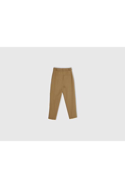 United Colors of Benetton Women's Brown Polyviscose Comfortable Fit Belted Pants