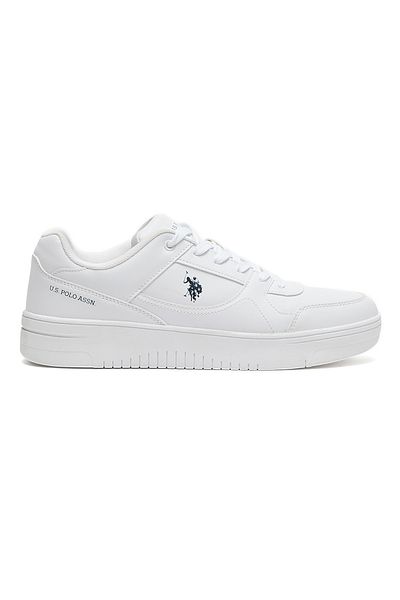 U.S. Polo Assn. Ανδρικά απλά λευκά αθλητικά παπούτσια με υπέροχη ελπίδα και κάθισμα σε κάθε δυνατότητα
