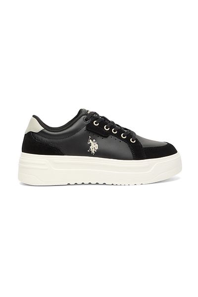 U.S. Polo Assn. Pantofi negri cu platformă pentru femei - Design elegant cu șireturi, cu talpă confortabilă căptușită