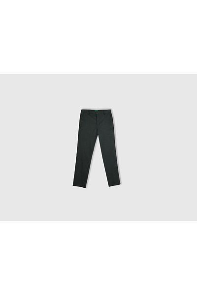United Colors of Benetton Ανδρικό παντελόνι Anthracite Polyviscous Slim Fit