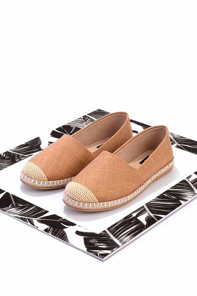 Bambi Leinen-Espadrille für Damen – Tan K 01125010018
