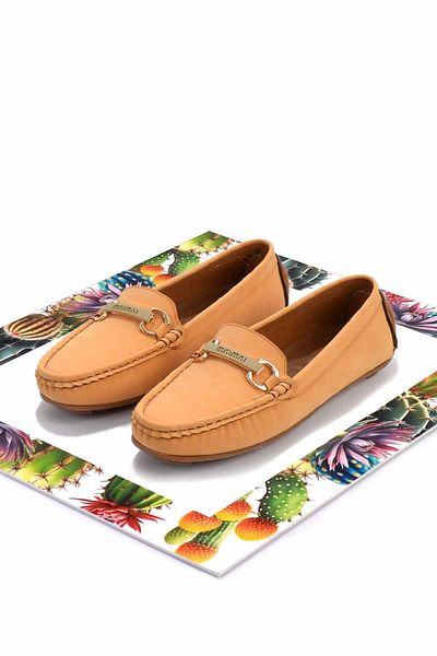 Bambi Orange Nubuck Damen Loafer Schuhe K 01309100501