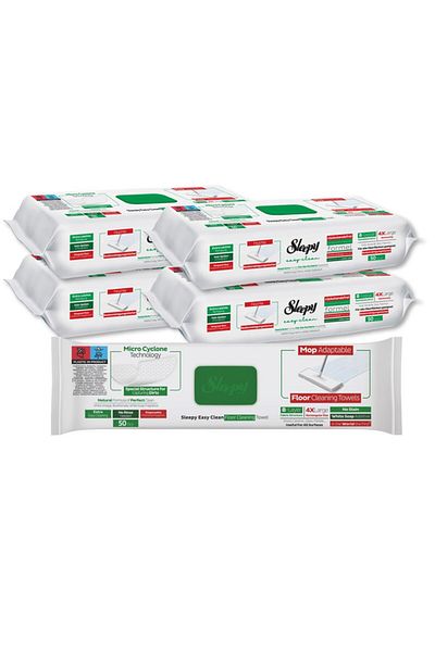 Sleepy Easy Clean Mop Wipes | White Soap Additive | 4X Large | 8-Layer | 200 Sheets | 50X4 Pack