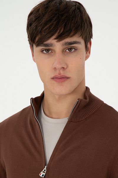 U.S. Polo Assn. Men's Brown Basic Knitwear Cardigan 50298268 -Vr029