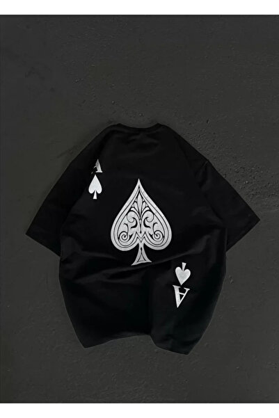 soonaksesuar Μπλουζάκι Unisex Crew Neck Printed Oversize - Μαύρο