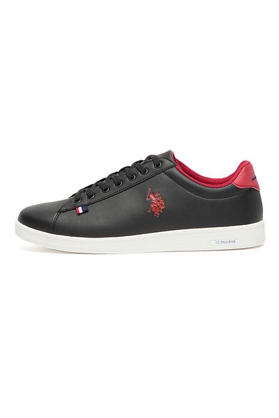 U.S. Polo Assn. Men's Black Low-Top Sneakers - Bold Lace-Up Style, Comfortable Casual Footwear
