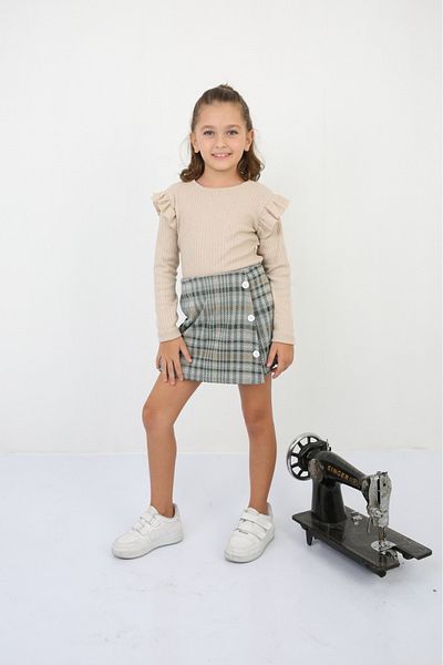 tunays shopping Girl's Top and Bottom Set with Shorts Skirt