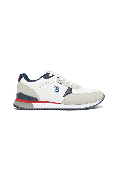 U.S. Polo Assn. Men's White Low-Top Sneakers - Lightweight Sleek Lace-Up Desi...