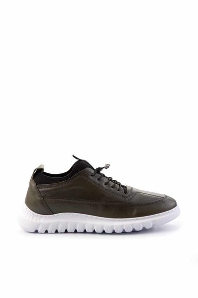 Bambi Pantofi casual pentru bărbați din piele kaki E 01759091003