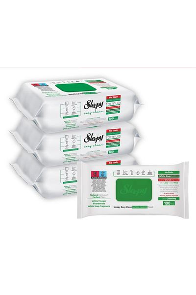 Sleepy Easy Clean Multi-Surface Cleaning Wipes | White Soap Additive | 300 Sheets | 100X3 Pack