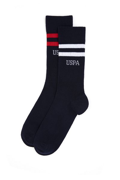 U.S. Polo Assn. Мъжки тъмносини чорапи, чифт от 2 броя, 50299033-vr033
