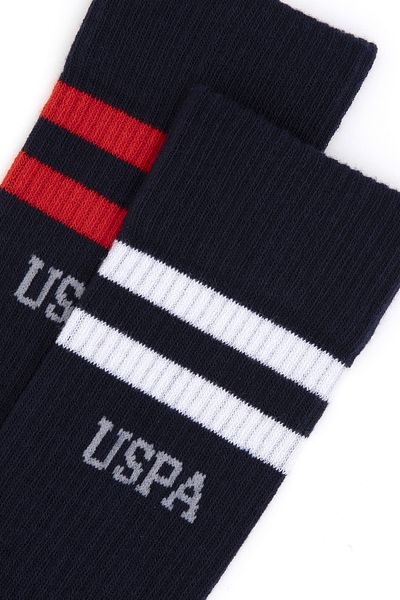 U.S. Polo Assn. Мъжки тъмносини чорапи, чифт от 2 броя, 50299033-vr033