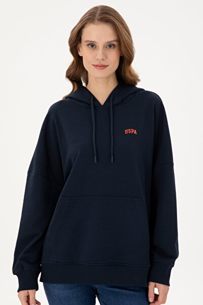 U.S. Polo Assn. Kadın Lacivert Kapüşonlu Basic Sweatshirt 50297324-VR033
