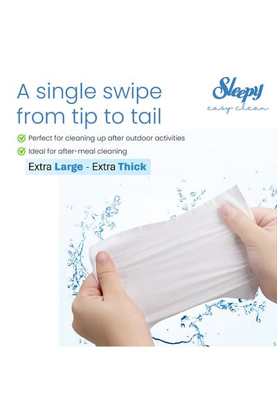 Sleepy Easy Clean Wipes | Biodegradable | Sea Salt & Seaweed | 100 Sheets | 50X2 Pack