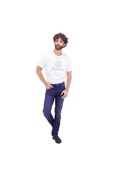 Giordano بنطلون جينز رجالي ضيق بخصر منخفض من قماش الدنيم القطني سباندكس