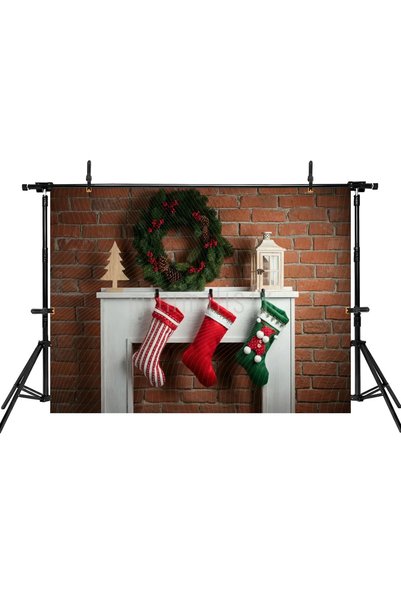 Minimalisfy Colorful Background with Warm Christmas Theme, 200X150Cm, Studio Backdrop