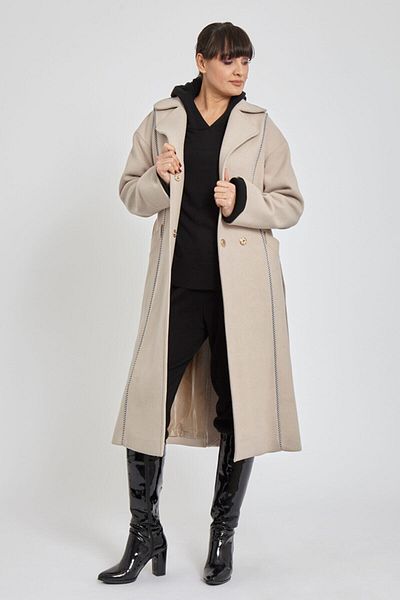 VERDA Beige Coat with Belt Detail