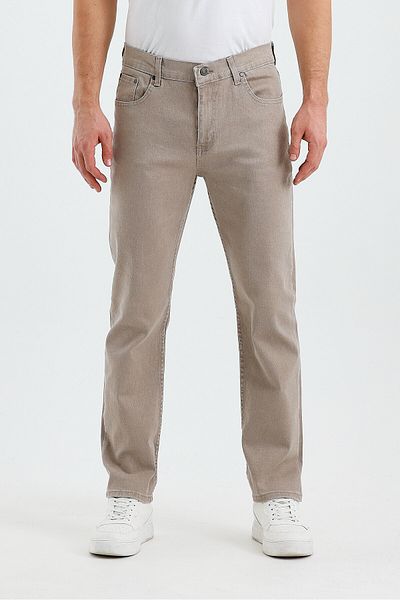 WKM Pantaloni de blugi casual pentru bărbați, cu croiala obișnuită, cu picior lat, talie înaltă
