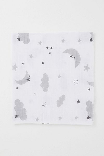 Breeze Ecru Colored Newborn Baby Muslin Blanket - Sky Themed Standard